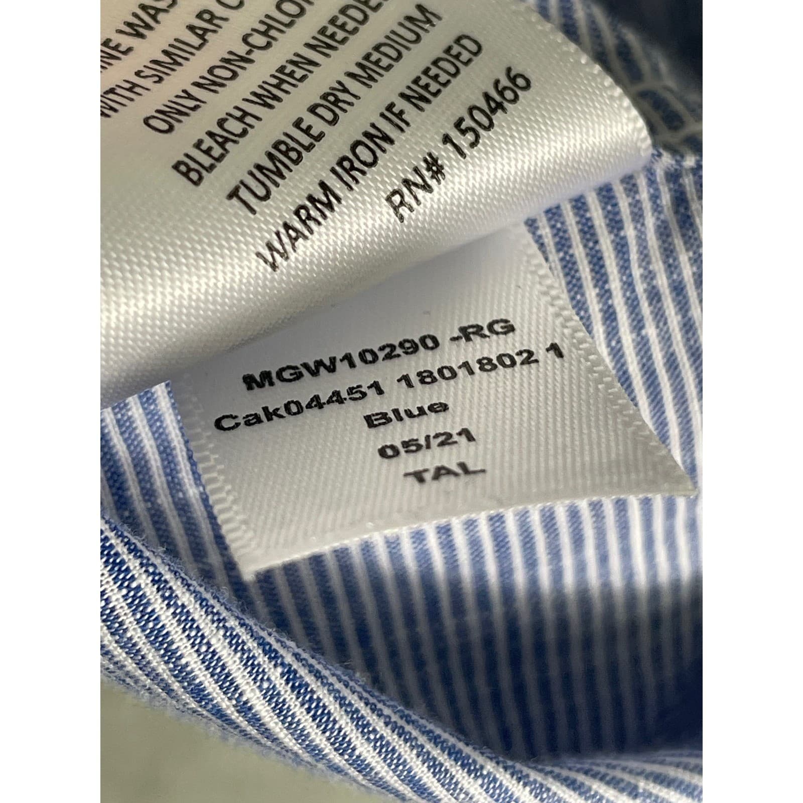 Hawker Rye Mens XL Blue Micro Stripe Button Down Short Sleeve Stretch Shirt - Thumbnail 7