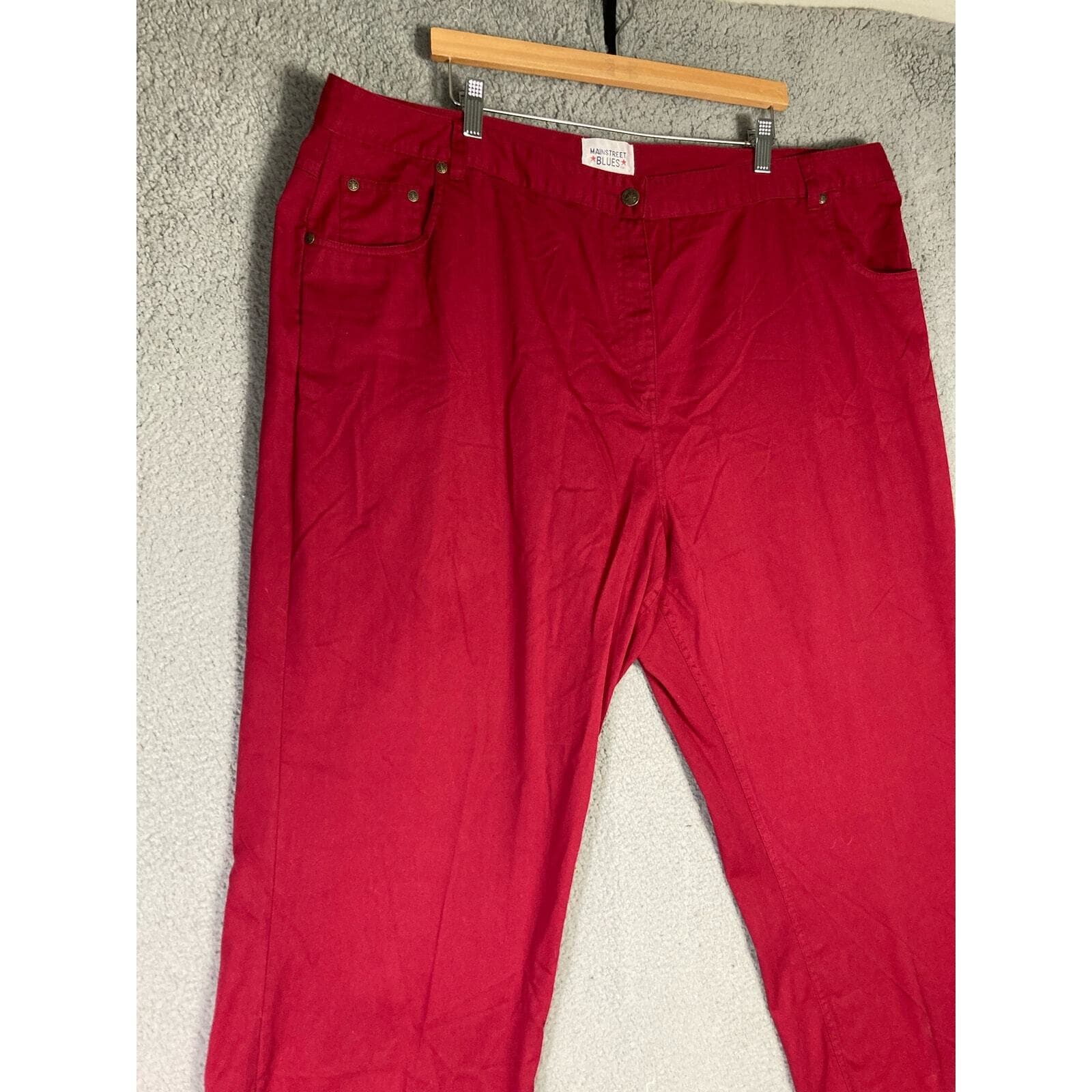 Mainstreet Blues Women's Plus Size Red Casual Pants 26W - Thumbnail 4