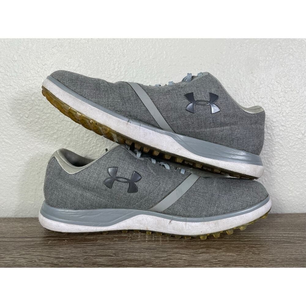 Under Armour Golf Shoes Mens 9.5 Gray Spikeless Athletic Sneakers Waterproof - Thumbnail 11