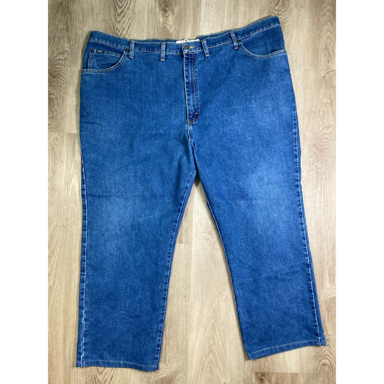 Lee Men's Straight Reg Fit Denim Jeans Blue Size 52 x 29 High Rise - Thumbnail 4