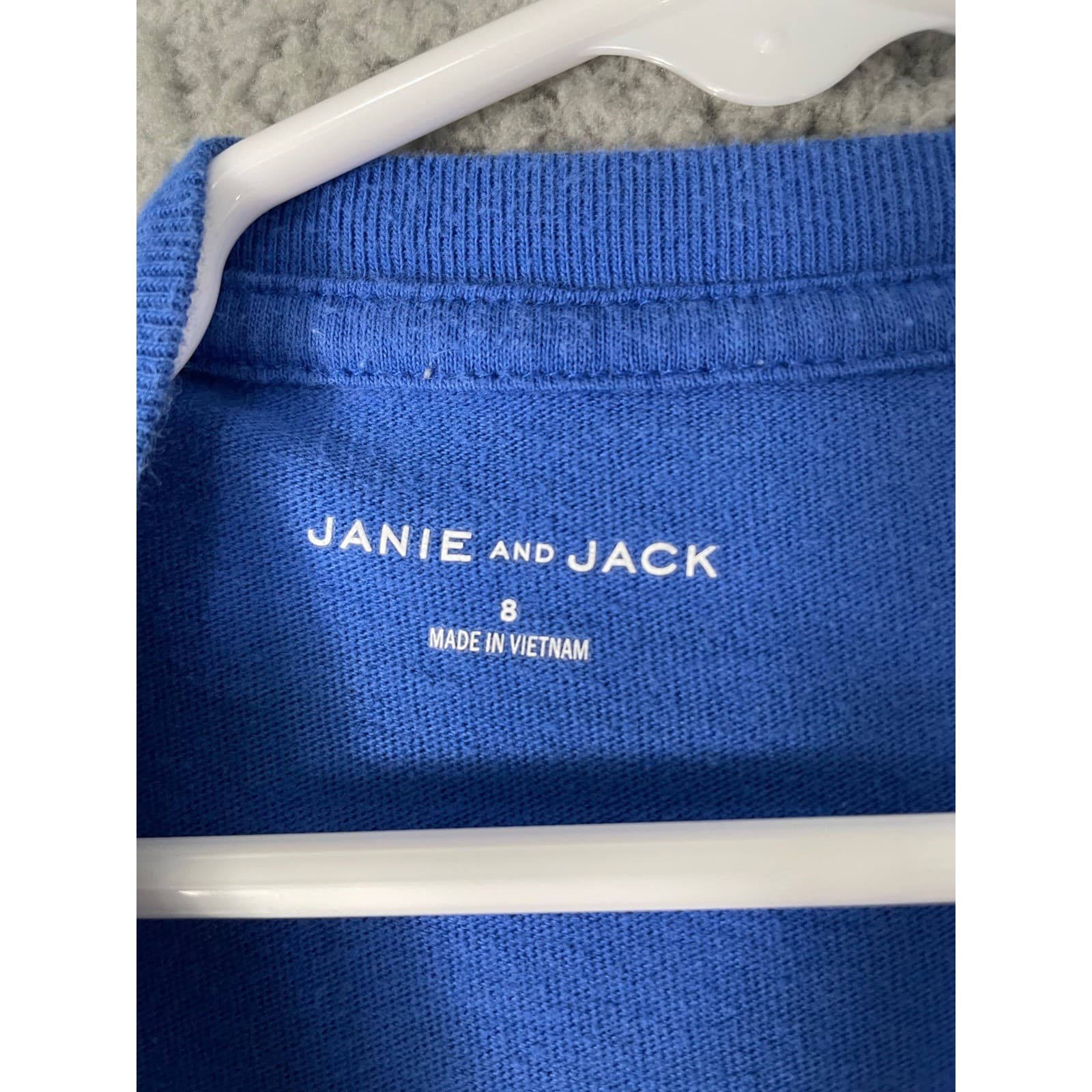 Janie and Jack Boys Blue Cotton T-Shirt Size 8 Pocket Tee Summer Casual School - Thumbnail 2