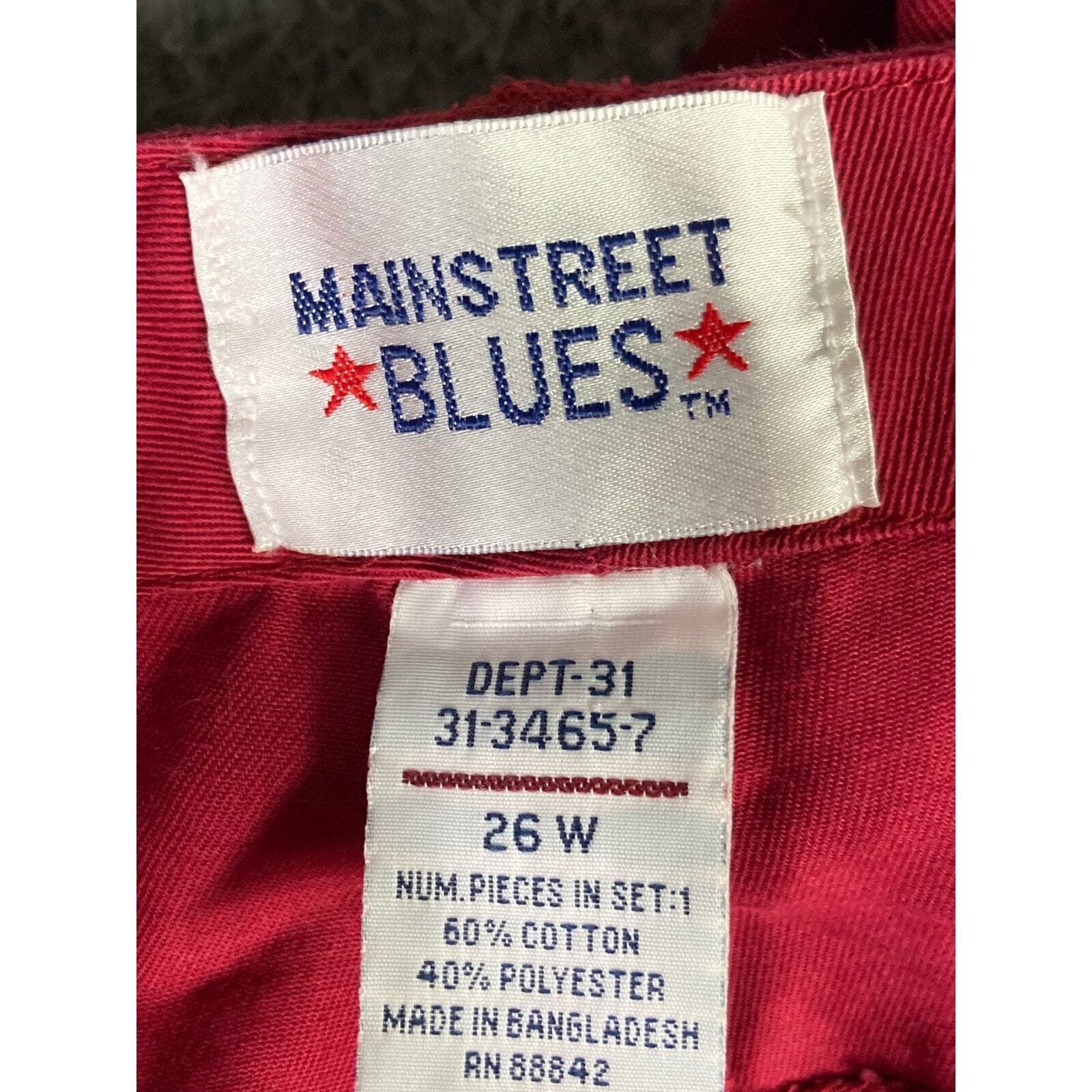 Mainstreet Blues Women's Plus Size Red Casual Pants 26W - Thumbnail 2