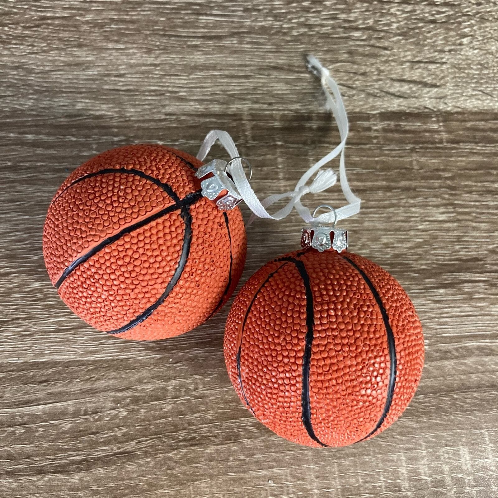 Basketball Christmas Ornaments Set of 2 Sports Theme Baubles - Thumbnail 2