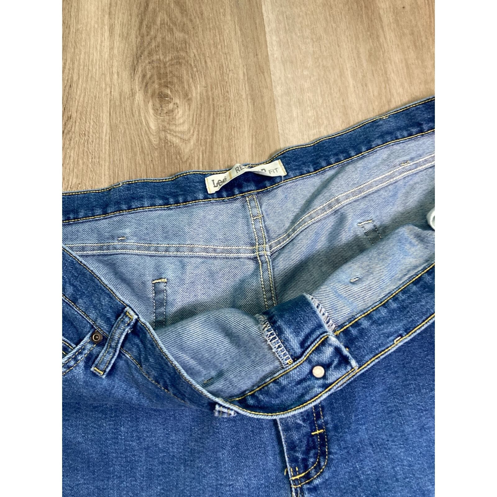 Lee Men's Straight Reg Fit Denim Jeans Blue Size 52 x 29 High Rise - Thumbnail 8