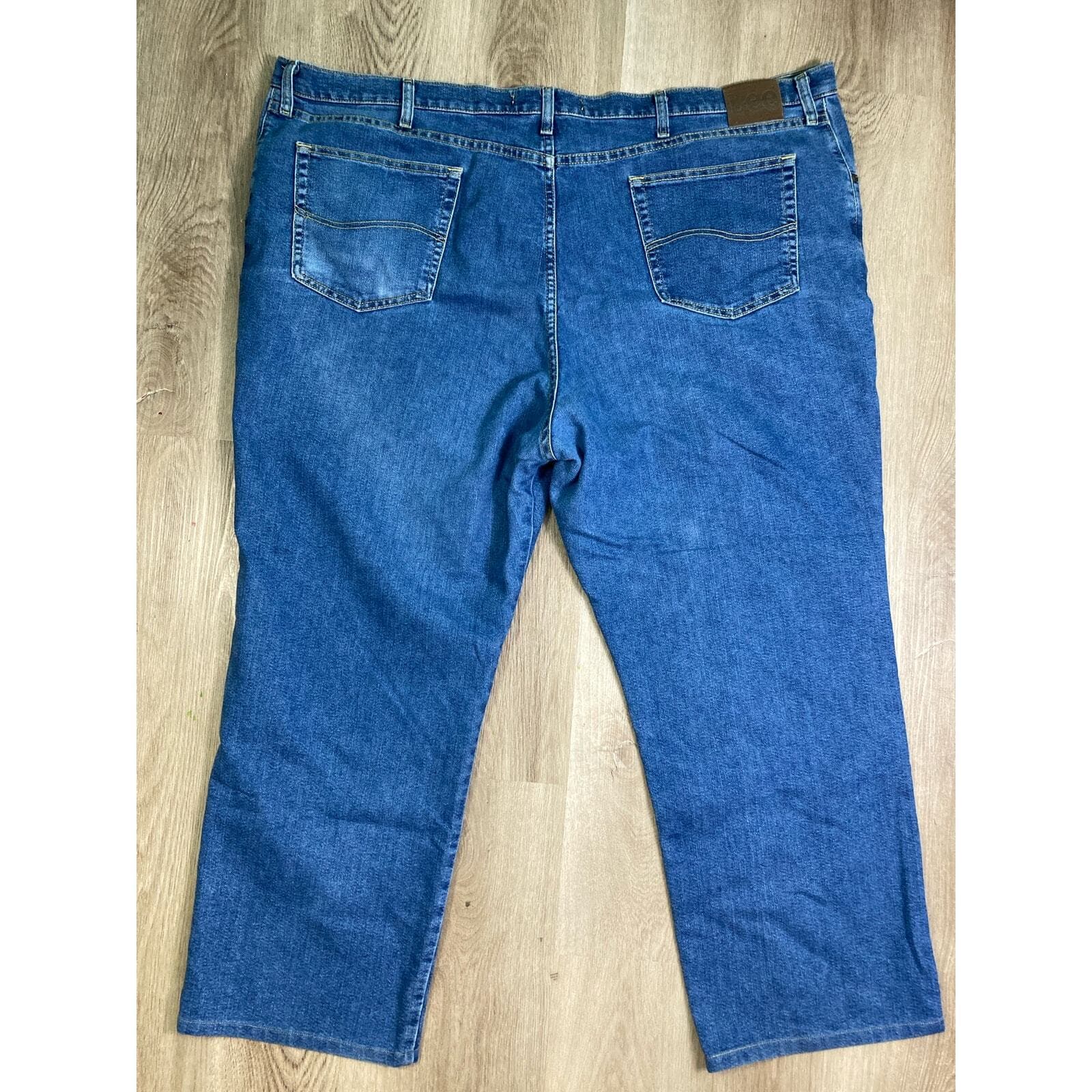 Lee Men's Straight Reg Fit Denim Jeans Blue Size 52 x 29 High Rise - Thumbnail 10