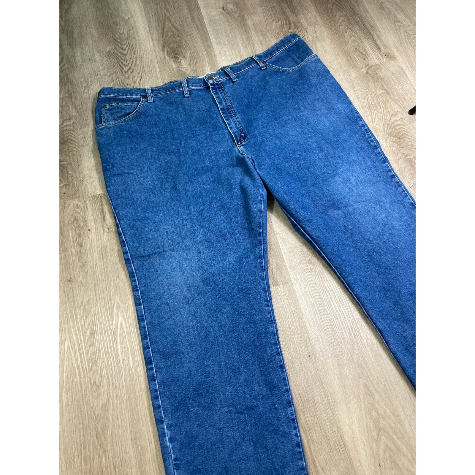 Lee Men's Straight Reg Fit Denim Jeans Blue Size 52 x 29 High Rise - Thumbnail 6