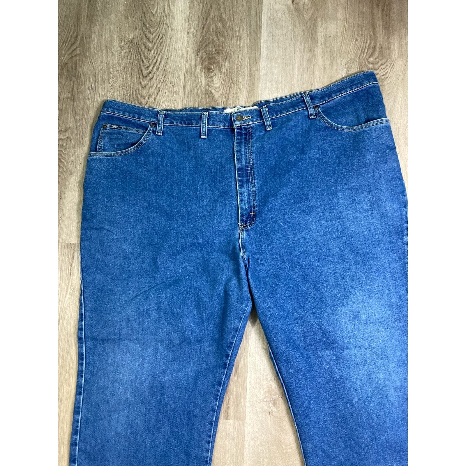 Lee Men's Straight Reg Fit Denim Jeans Blue Size 52 x 29 High Rise - Thumbnail 5