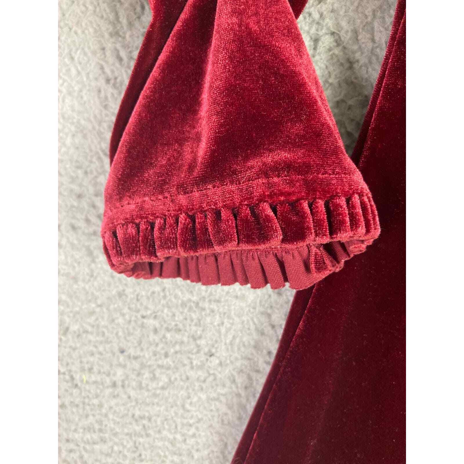 Girls Size 5 Red Suede Christmas Winter Dress Holiday Festive Fashion Maroon - Thumbnail 8