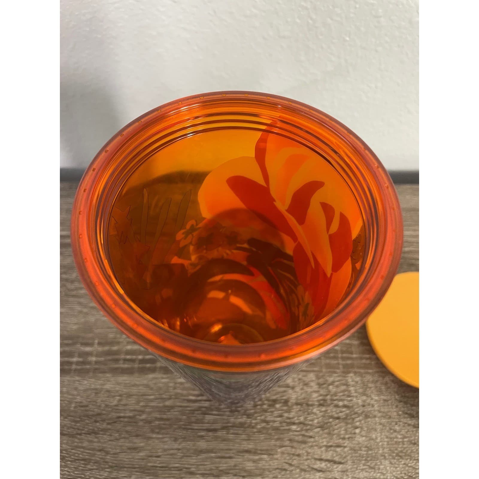 Starbucks 2021 Summer Tropical Floral Venti Tumbler 24oz Orange Lid Cold Cup - Thumbnail 9