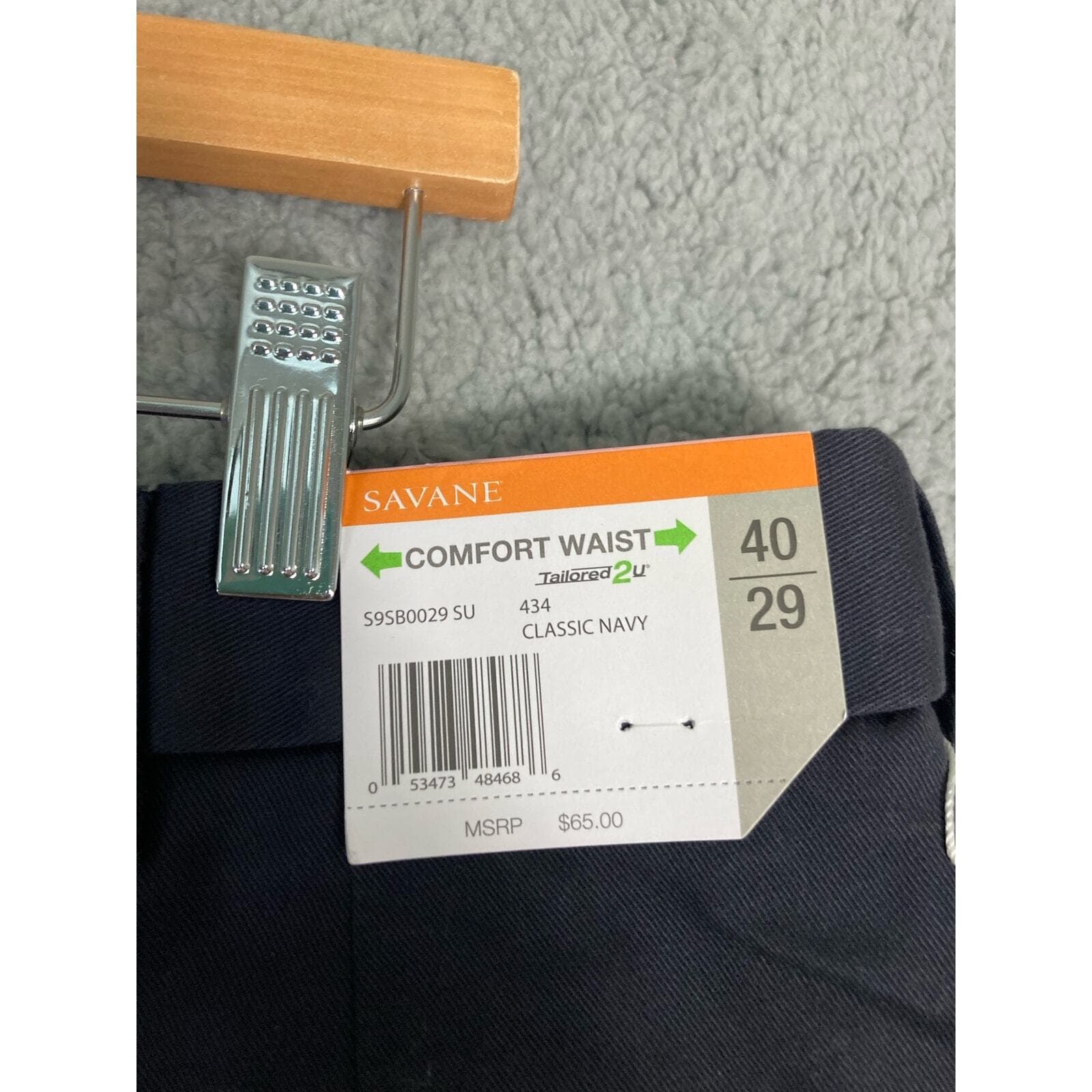 Savane Men's Chino Pants Size 40 Blue Straight Leg Wrinkle Free NEW NWT - Thumbnail 7