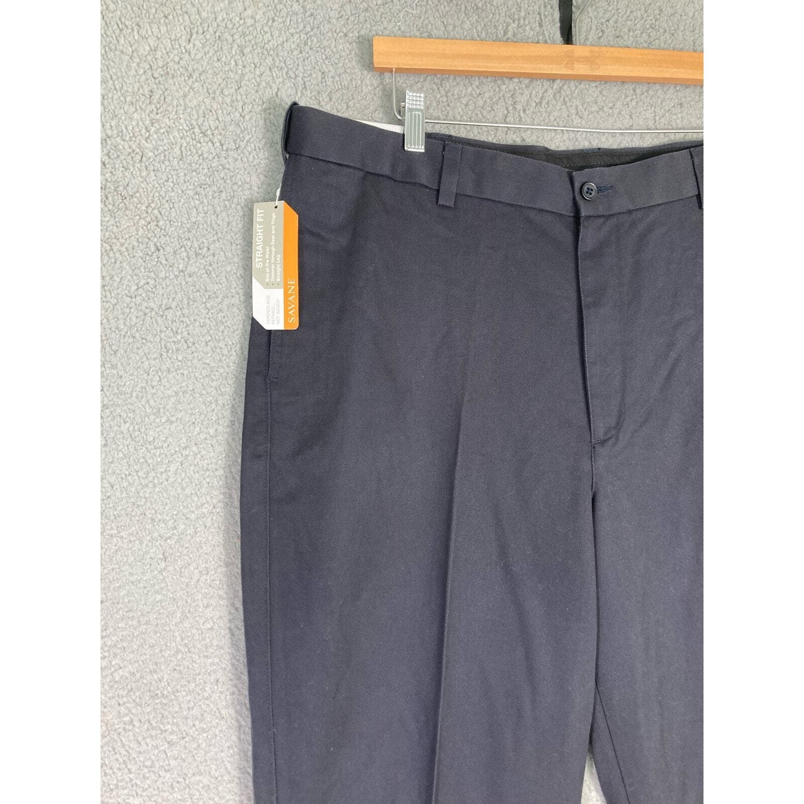 Savane Men's Chino Pants Size 40 Blue Straight Leg Wrinkle Free NEW NWT - Thumbnail 9