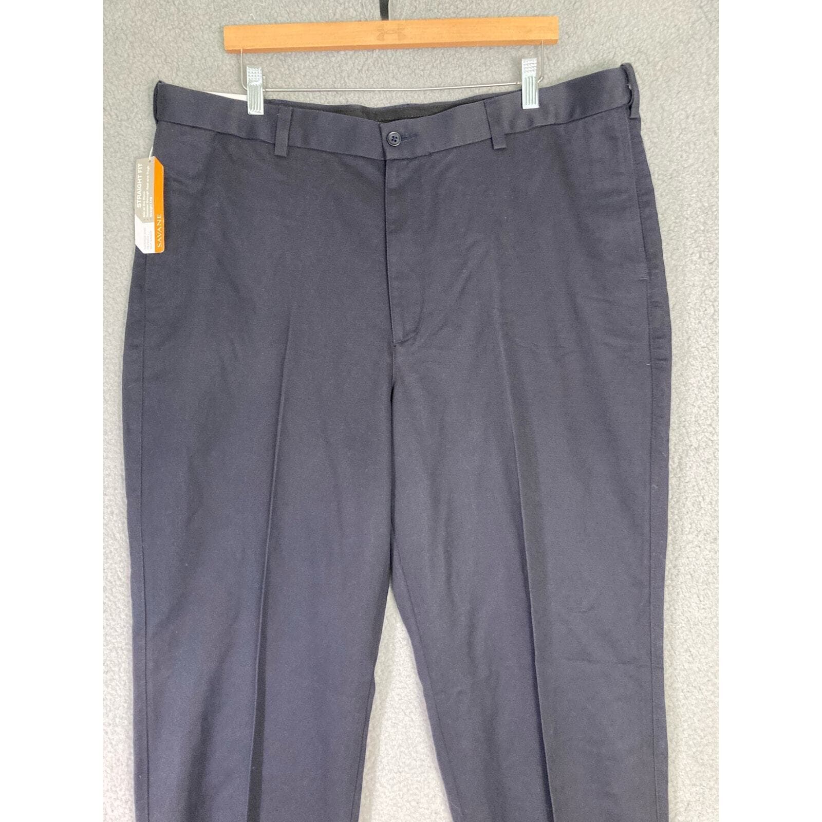 Savane Men's Chino Pants Size 40 Blue Straight Leg Wrinkle Free NEW NWT - Thumbnail 10