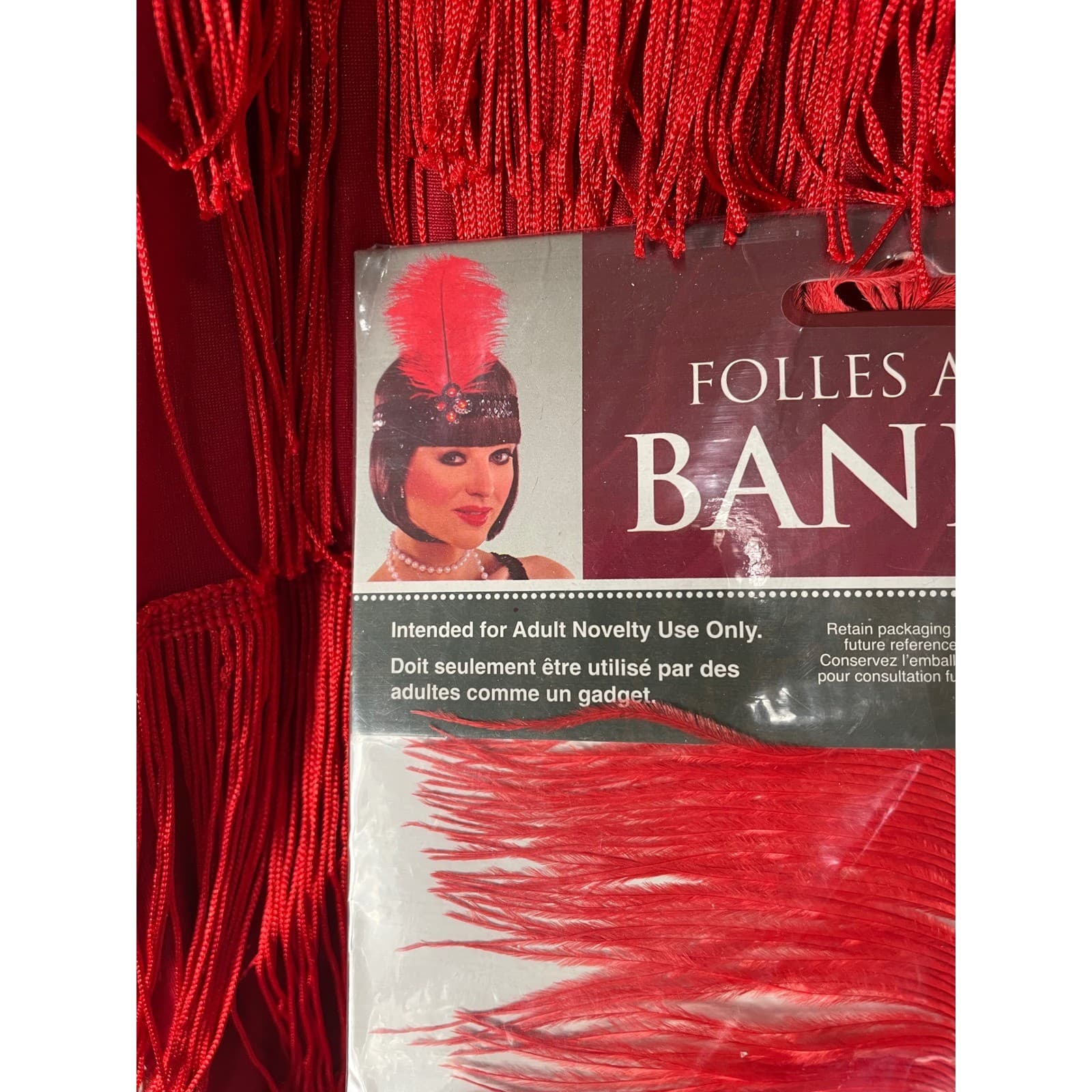 Red Flapper Dress Costume 1920s Roaring 20s Outfit Sequin Fringe Headband - Thumbnail 11