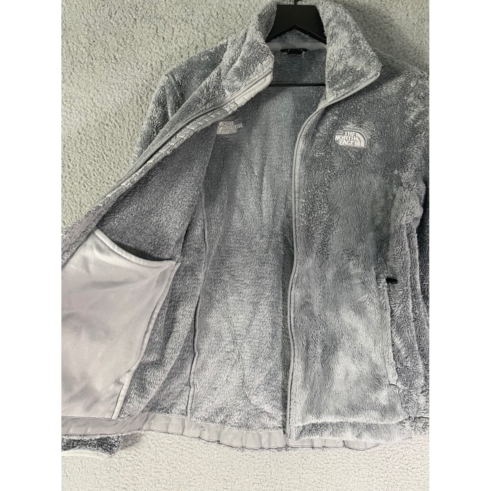 The North Face Women's Gray Fleece Zip Up Jacket Circular Design Size M - Thumbnail 12