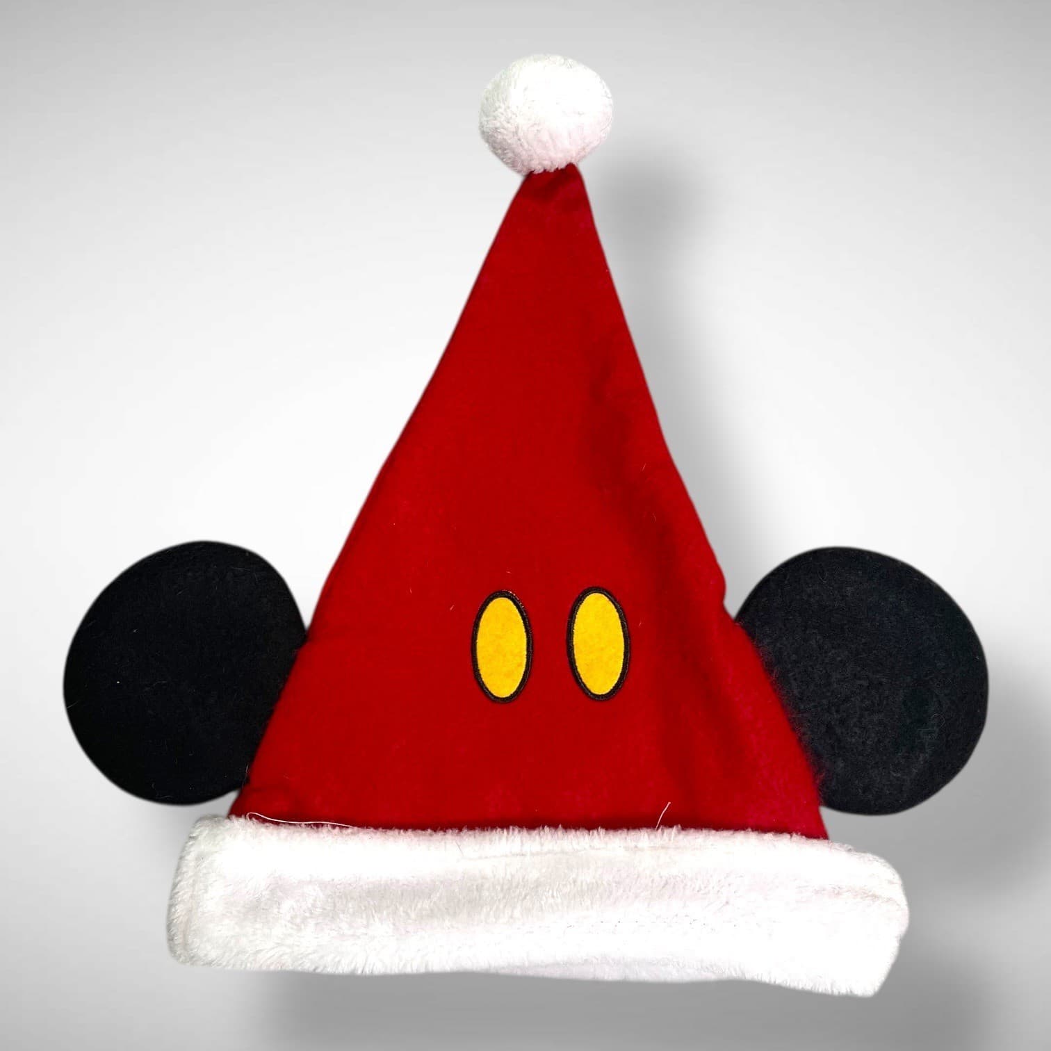 Disney Mickey Mouse Santa Hat Kids Christmas Holiday Plush Fleece Ears
