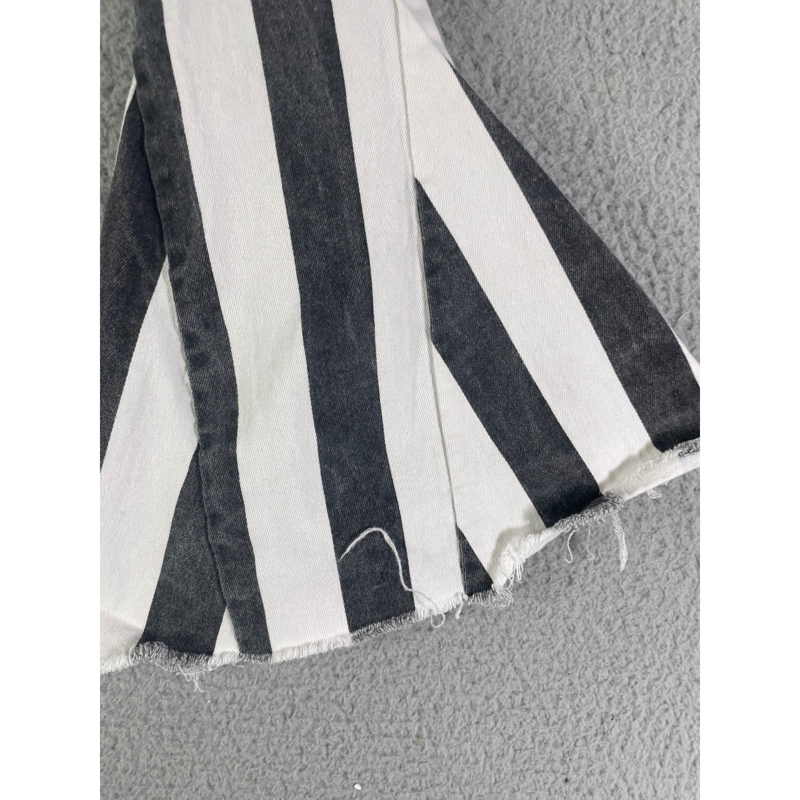 Girls Striped Bell Bottom Pants 10 12 Black White Flare Retro Costume Halloween - Thumbnail 7