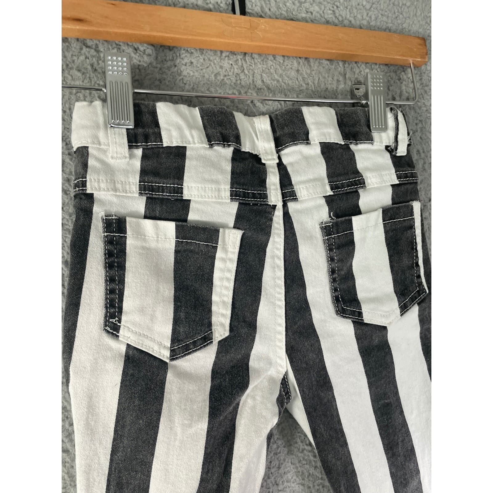 Girls Striped Bell Bottom Pants 10 12 Black White Flare Retro Costume Halloween - Thumbnail 13