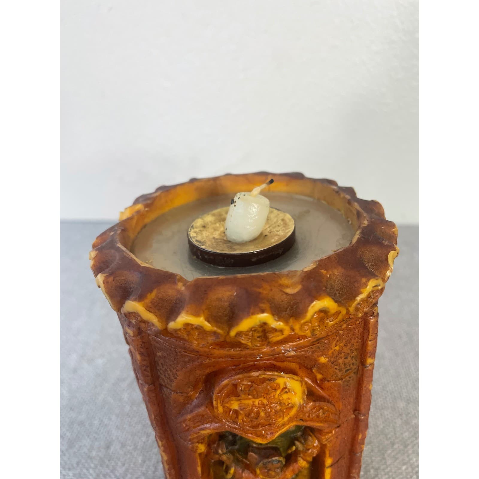 Vintage Munich Germany Carved Wax Candle Munchen Skyline Gothic Cathedral Art 3D - Thumbnail 12
