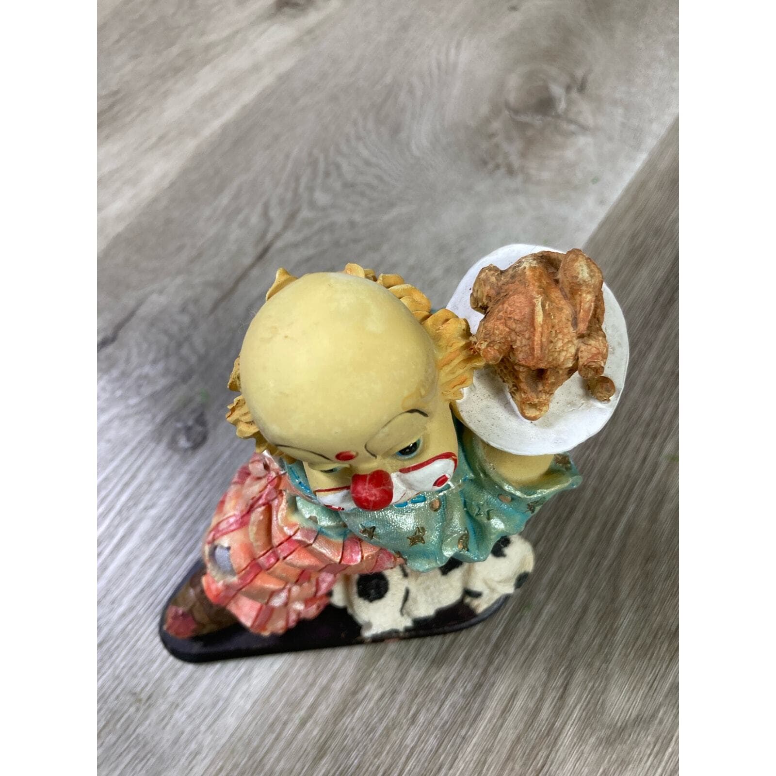 Vintage Hand Painted Clown Figurine with Dog and Ice Cream 7" Multicolor - Thumbnail 5