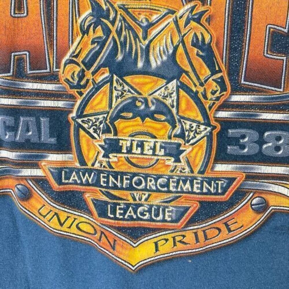 Vintage Teamsters Local 385 Union Pride T-Shirt Men's M Blue Graphic Crew USA - Thumbnail 9