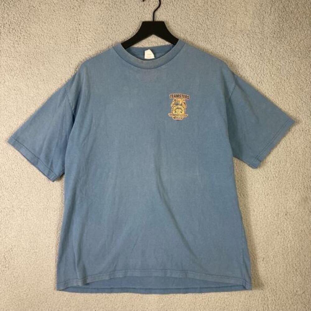 Vintage Teamsters Local 385 Union Pride T-Shirt Men's M Blue Graphic Crew USA - Thumbnail 11