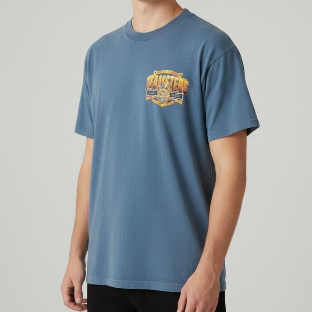 Vintage Teamsters Local 385 Union Pride T-Shirt Men's M Blue Graphic Crew USA