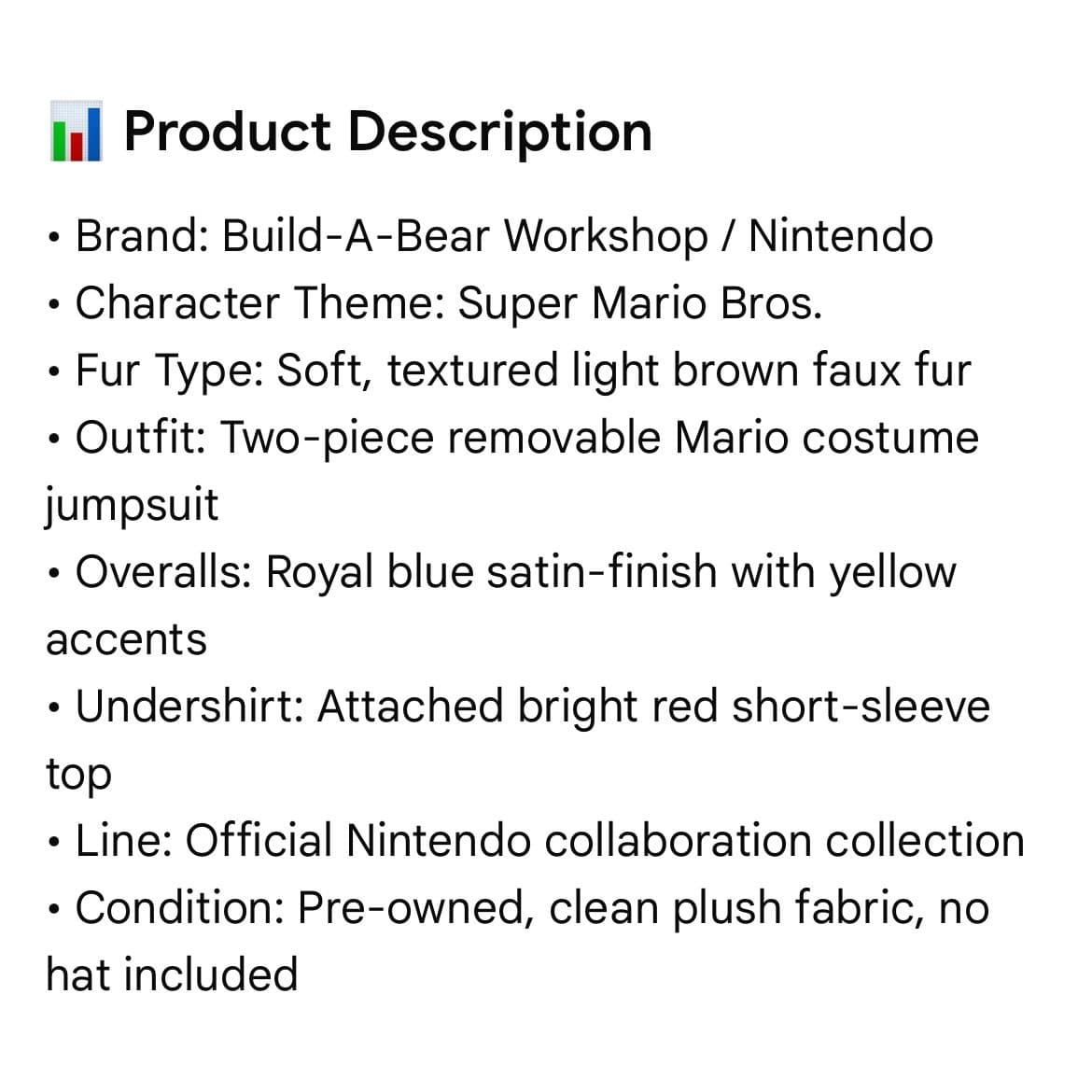 Build-A-Bear Workshop Nintendo Super Mario Bros Plush Teddy Bear 16" Brown Red - Thumbnail 3