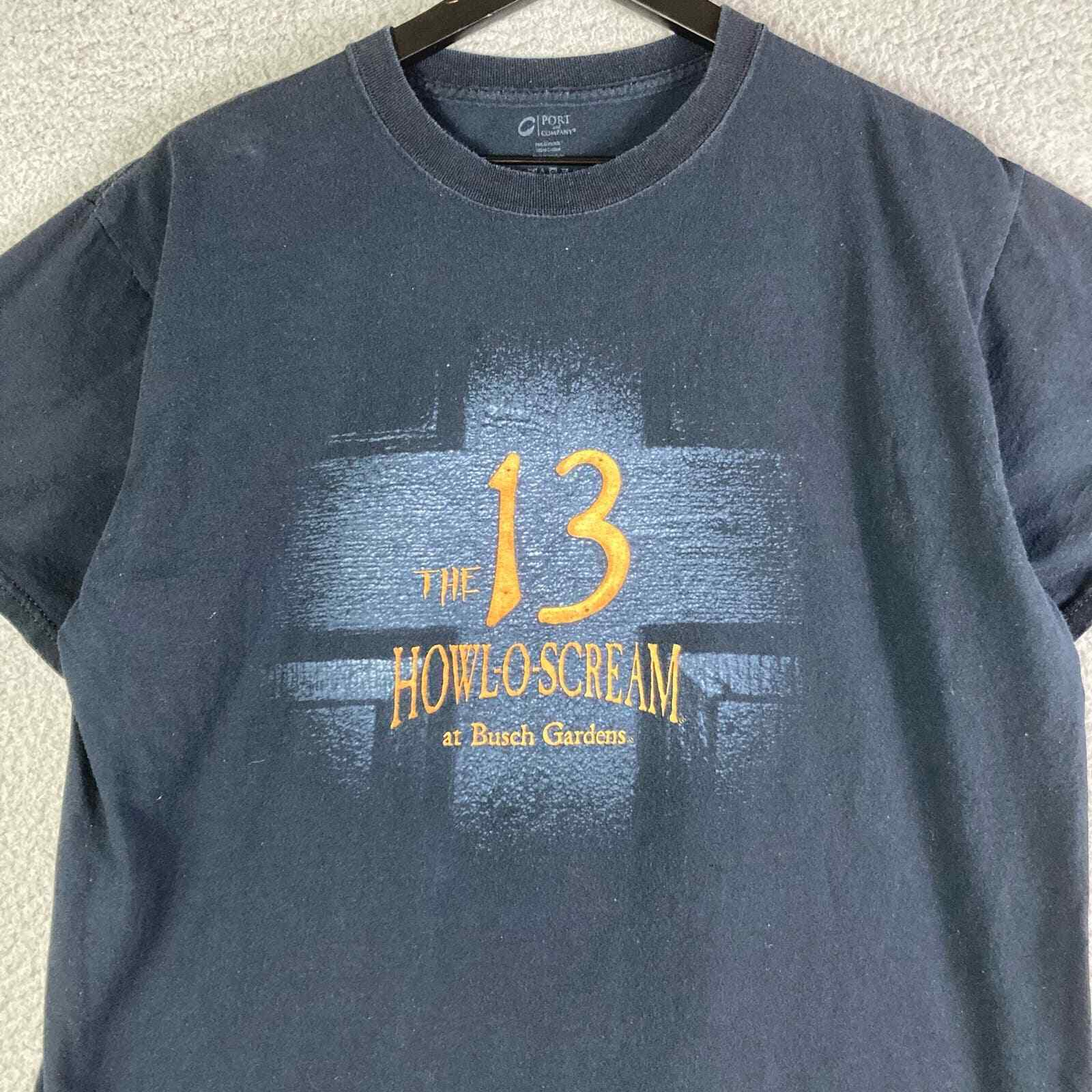 Busch Gardens Howl-O-Scream T-Shirt M Lg Black Graphic Halloween Mens Horror The - Thumbnail 6