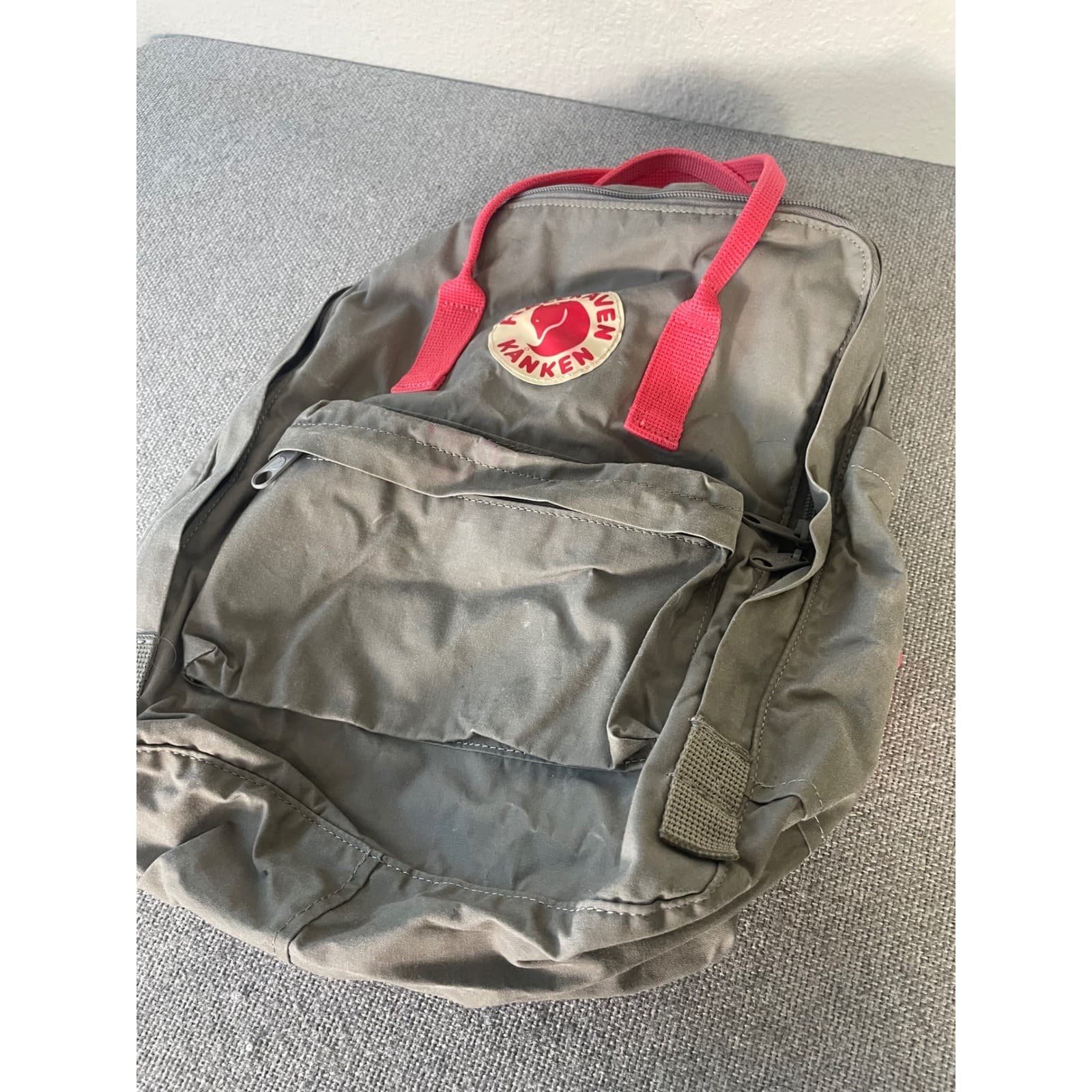 Fjallraven Kanken Backpack Gray Red Classic Daypack Mini Purse Bag Travel 7L - Thumbnail 5