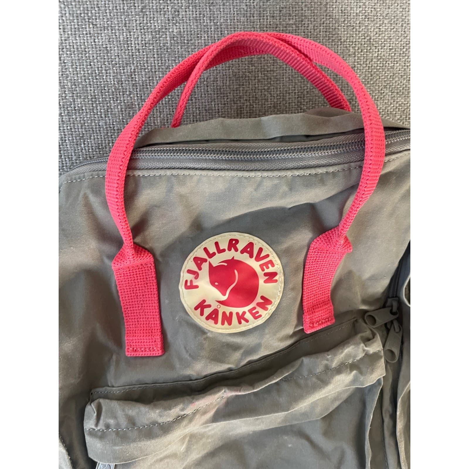 Fjallraven Kanken Backpack Gray Red Classic Daypack Mini Purse Bag Travel 7L - Thumbnail 4