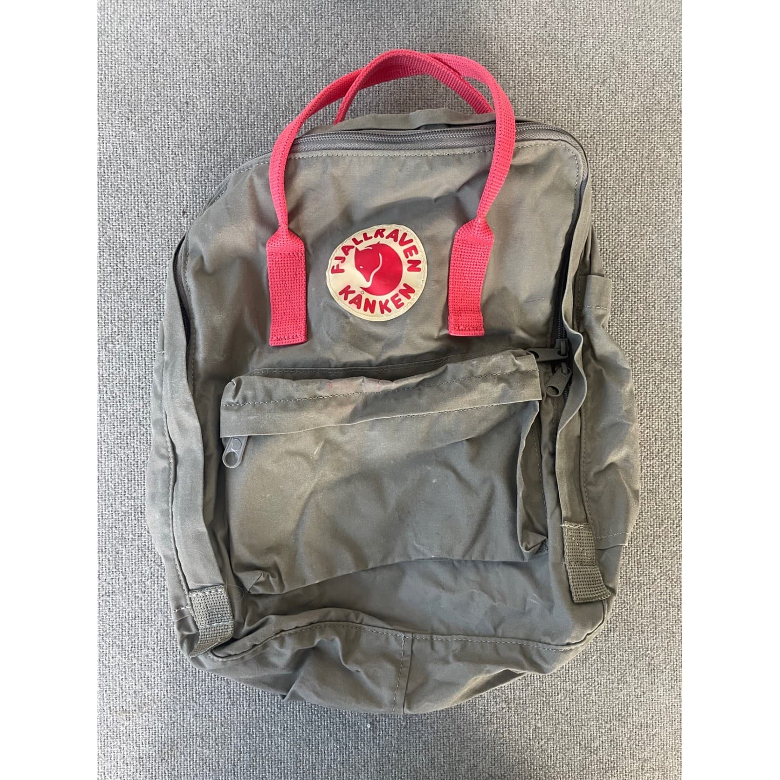 Fjallraven Kanken Backpack Gray Red Classic Daypack Mini Purse Bag Travel 7L - Thumbnail 3