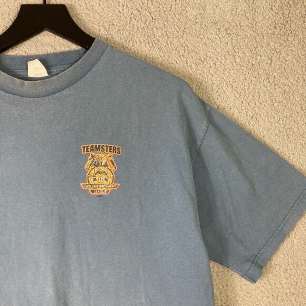 Vintage Teamsters Local 385 Union Pride T-Shirt Men's M Blue Graphic Crew USA - Thumbnail 10