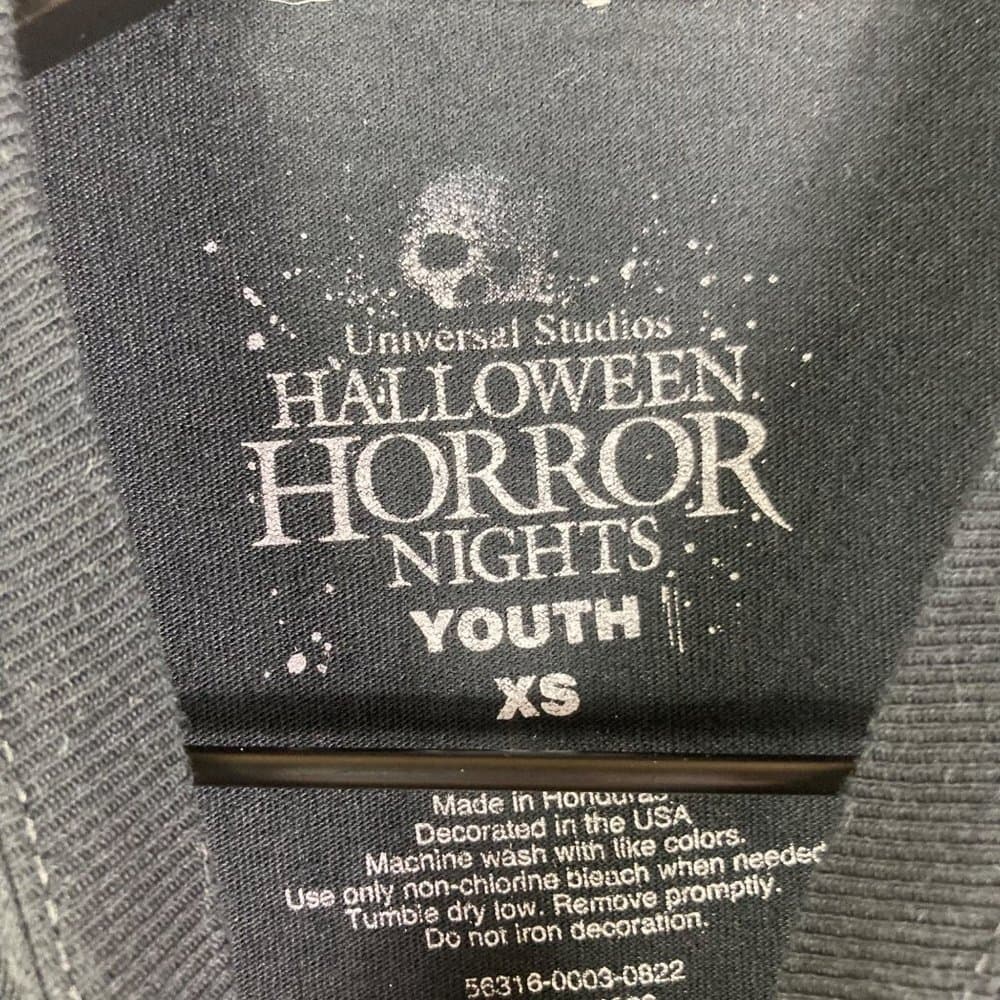 HHN Kids Shirt XS Universal Studios Halloween Horror Nights Black Youth Tee - Thumbnail 2