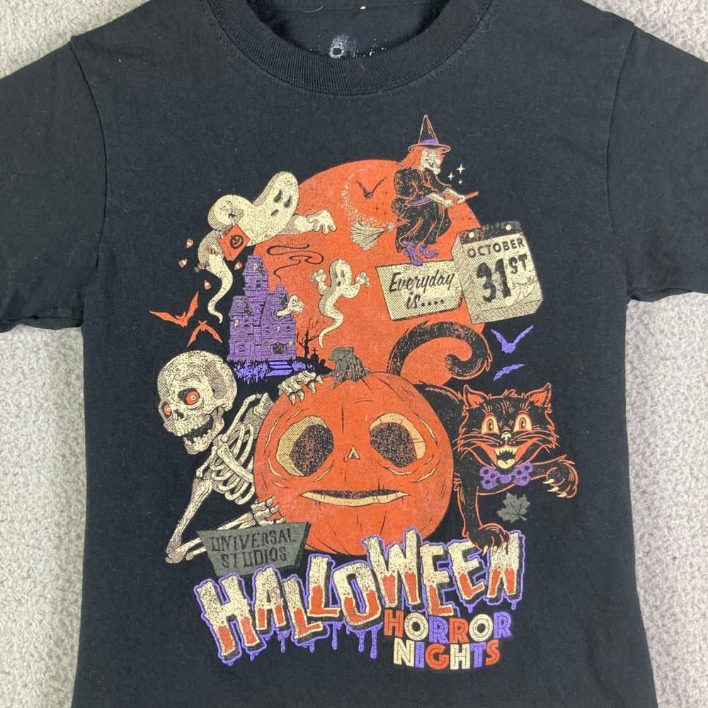 HHN Kids Shirt XS Universal Studios Halloween Horror Nights Black Youth Tee - Thumbnail 6