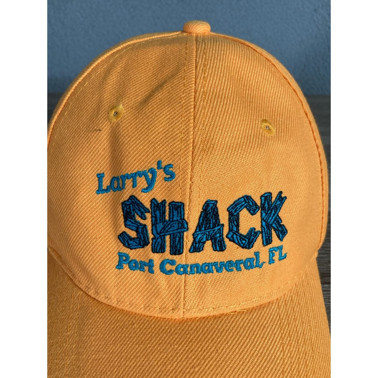 Larrys Shack Port Canaveral Orange Embroidered Cap Unisex Adjustable Hat - Thumbnail 2