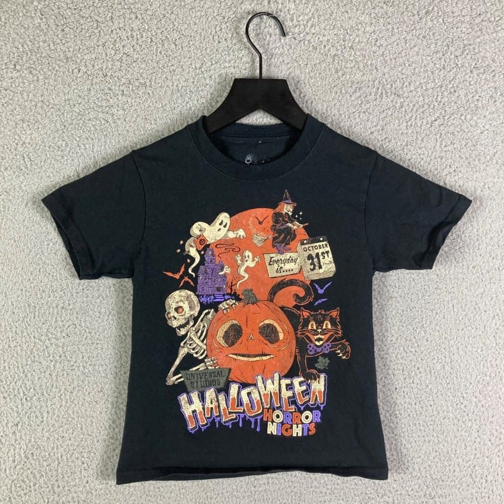 HHN Kids Shirt XS Universal Studios Halloween Horror Nights Black Youth Tee - Thumbnail 3
