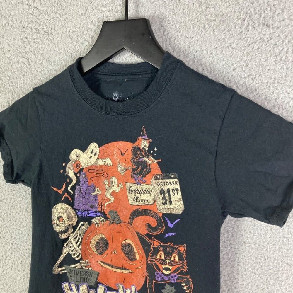 HHN Kids Shirt XS Universal Studios Halloween Horror Nights Black Youth Tee - Thumbnail 10