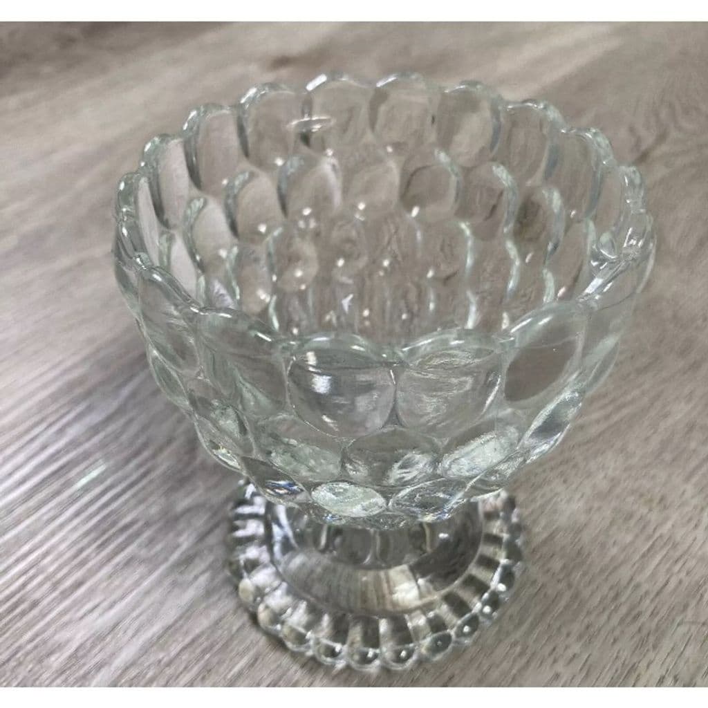 Vintage Avon Clear Bubble Glass Footed Candy Dish Sherbet Compote - Thumbnail 4