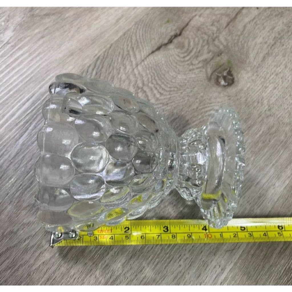 Vintage Avon Clear Bubble Glass Footed Candy Dish Sherbet Compote - Thumbnail 7