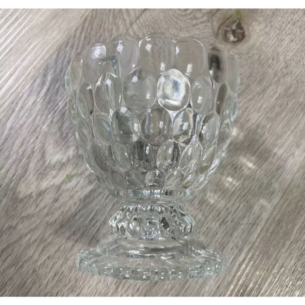 Vintage Avon Clear Bubble Glass Footed Candy Dish Sherbet Compote - Thumbnail 6