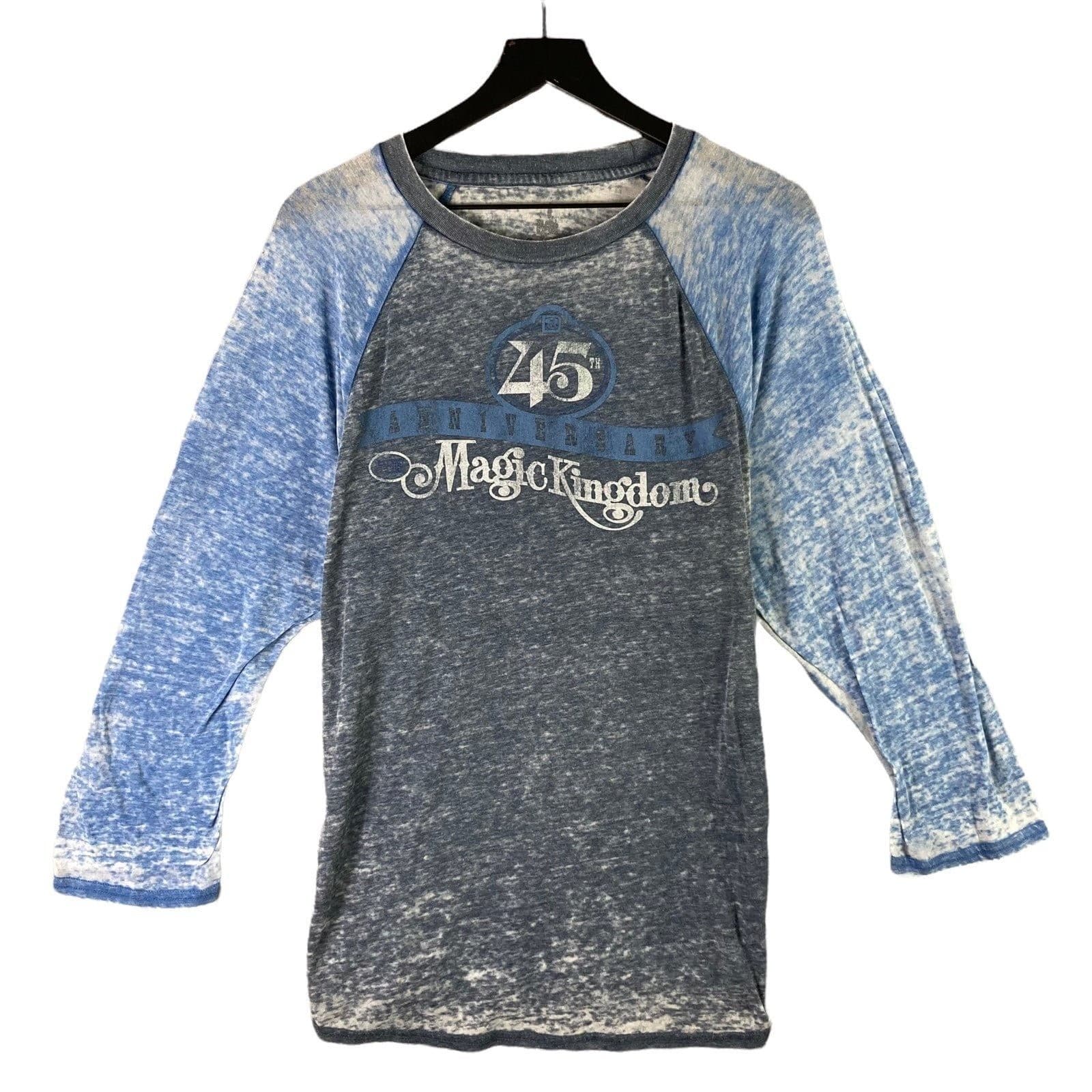 Disney 45th MK WDW Blue Tee Shirt Medium Magic Castle Fireworks Celebration