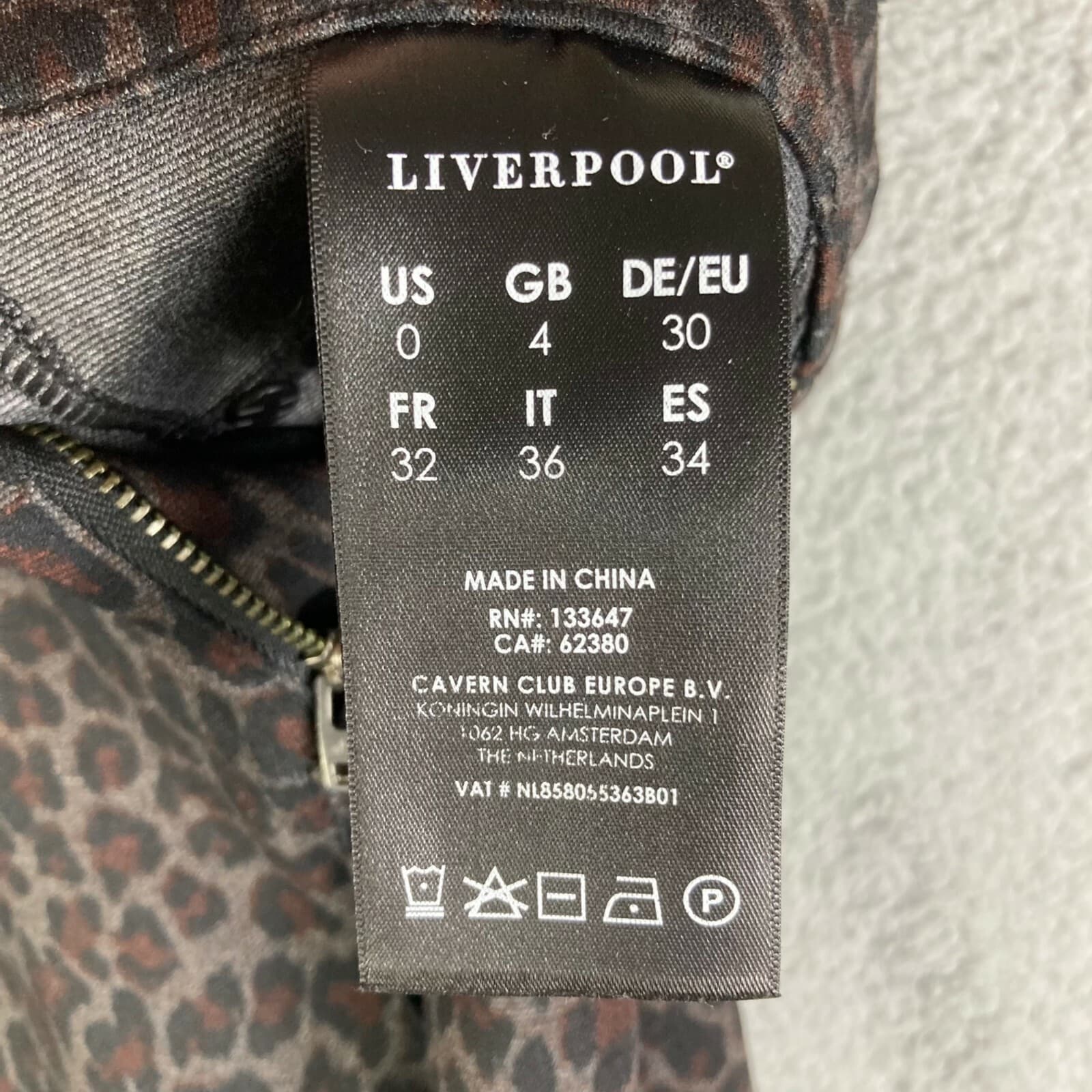Women's Animal Print Pull On Skinny Pants Liverpool Madonna Stretch Size 0 (25) - Thumbnail 5
