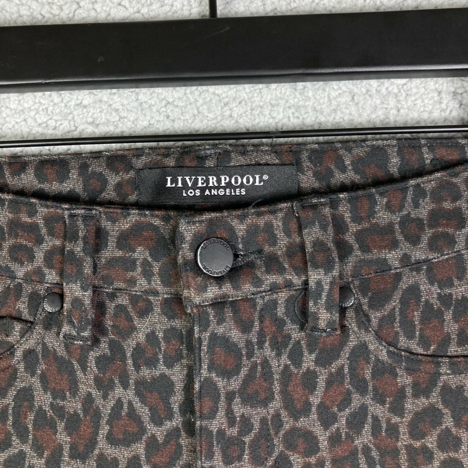 Women's Animal Print Pull On Skinny Pants Liverpool Madonna Stretch Size 0 (25) - Thumbnail 9