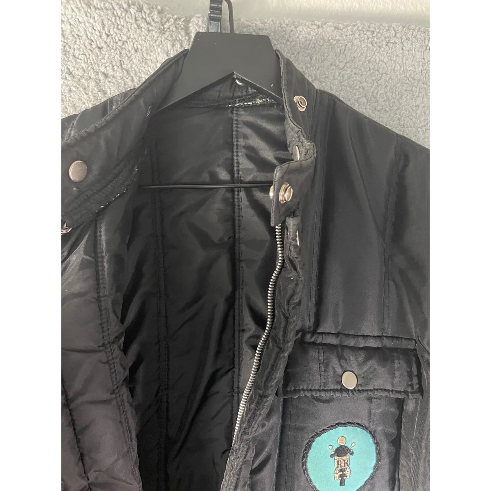 Vintage Insulated Snow Suit Mens L Black Quilted Coveralls Workwear Patches - Thumbnail 16