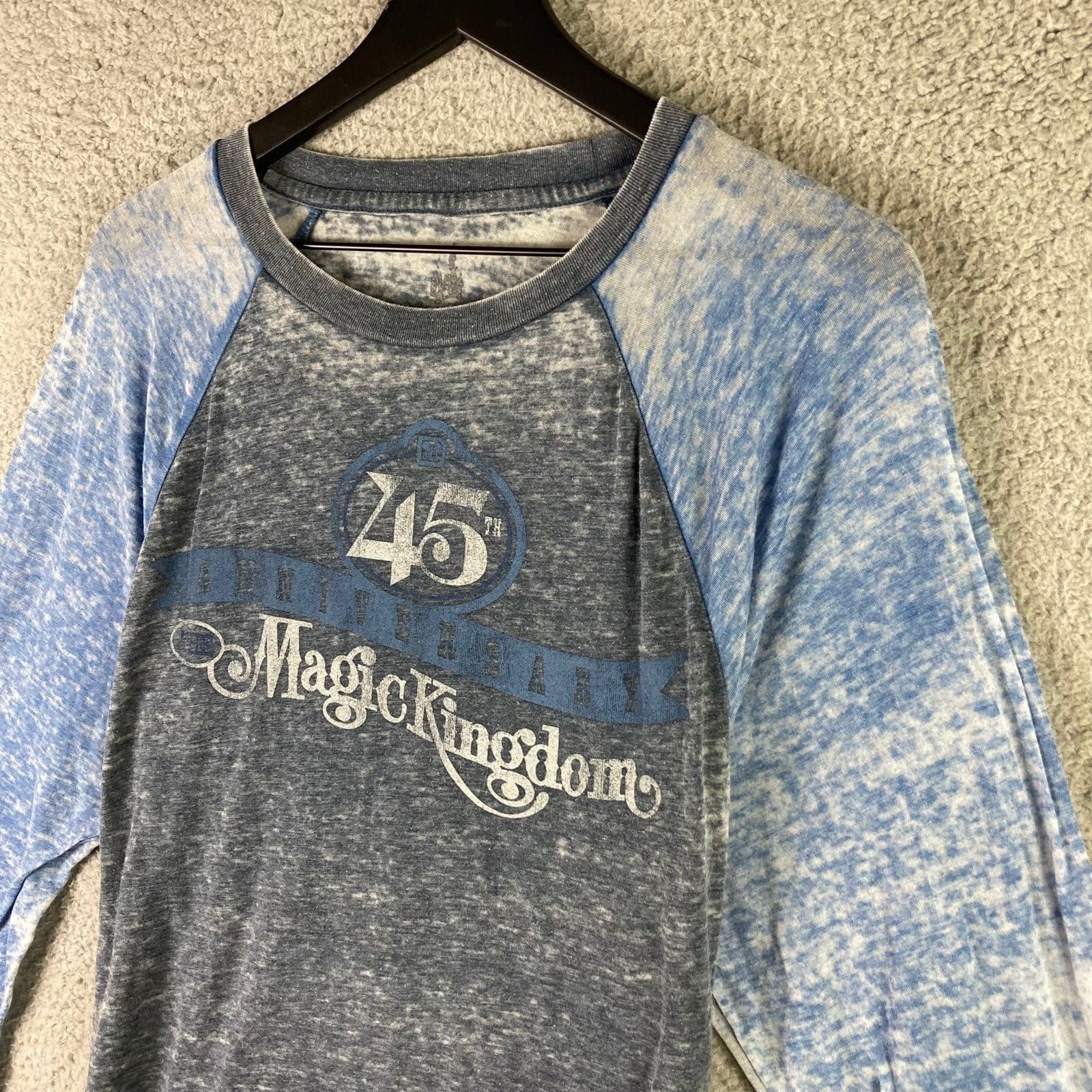 Disney 45th MK WDW Blue Tee Shirt Medium Magic Castle Fireworks Celebration - Thumbnail 5