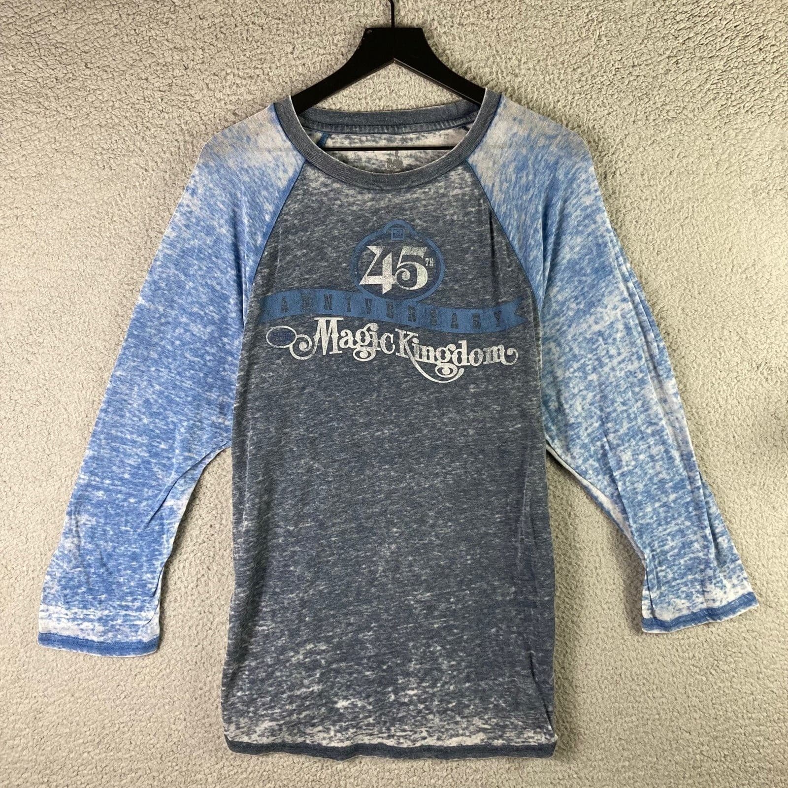 Disney 45th MK WDW Blue Tee Shirt Medium Magic Castle Fireworks Celebration - Thumbnail 3