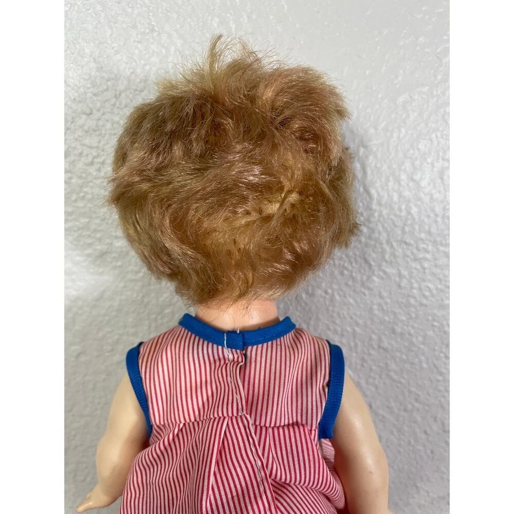 Horsman 1960s Drink Wet Baby Doll 18in Sleep Eyes Red Outfit Vintage Toddler Toy - Thumbnail 10