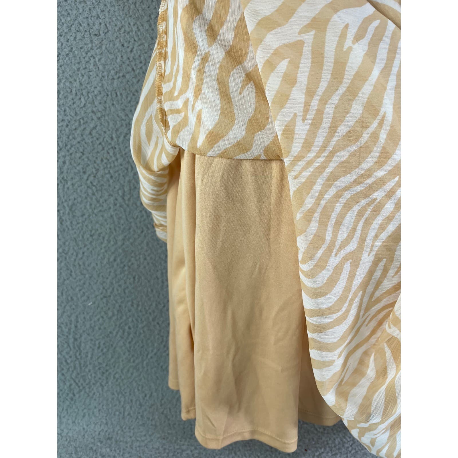 Zebra Print Midi Shirt Dress Belted Button Front Animal Print Beige Women’s S Ha - Thumbnail 14