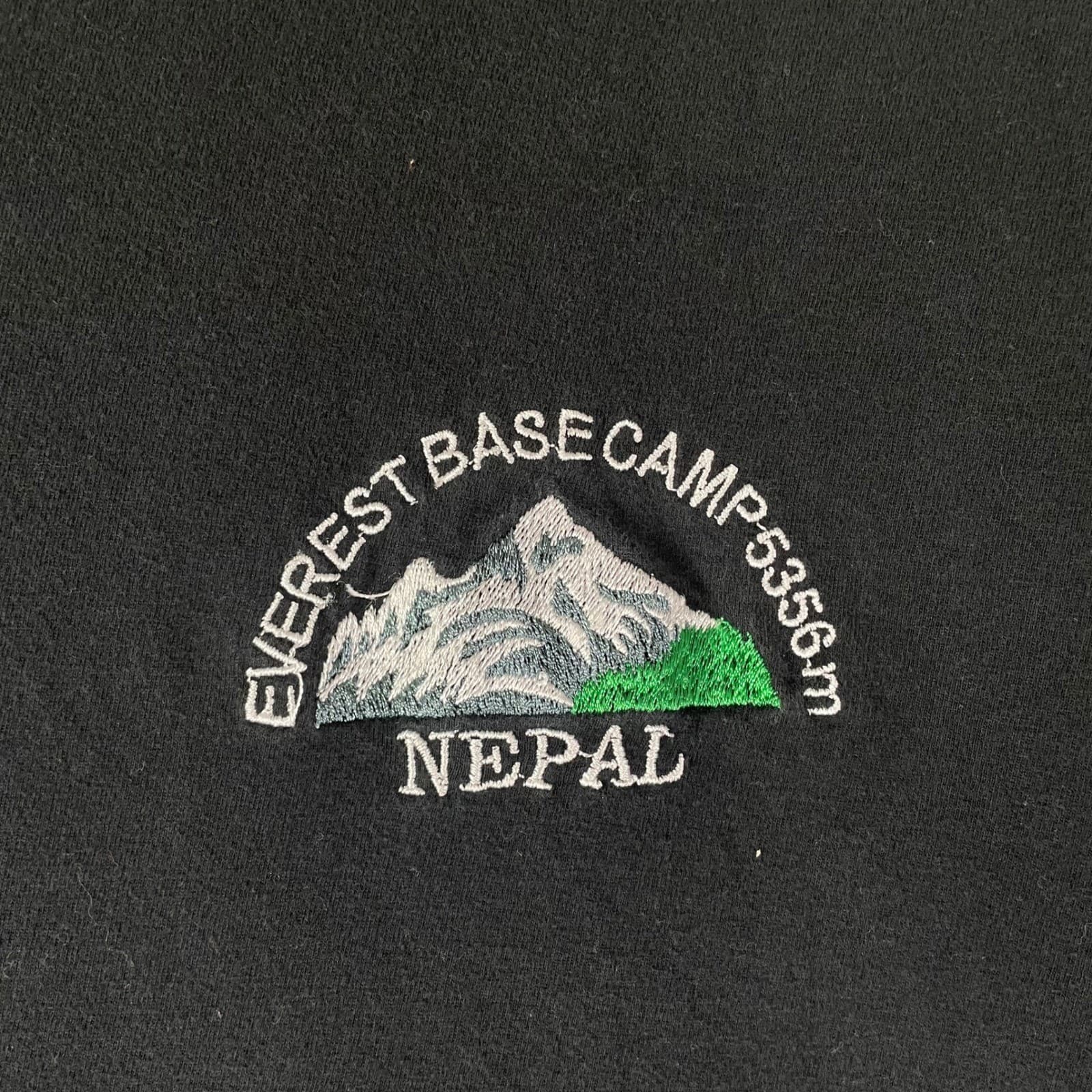 Danfe Everest Base Camp Nepal T-Shirt Black Embroidered Map Mens Large - Thumbnail 8