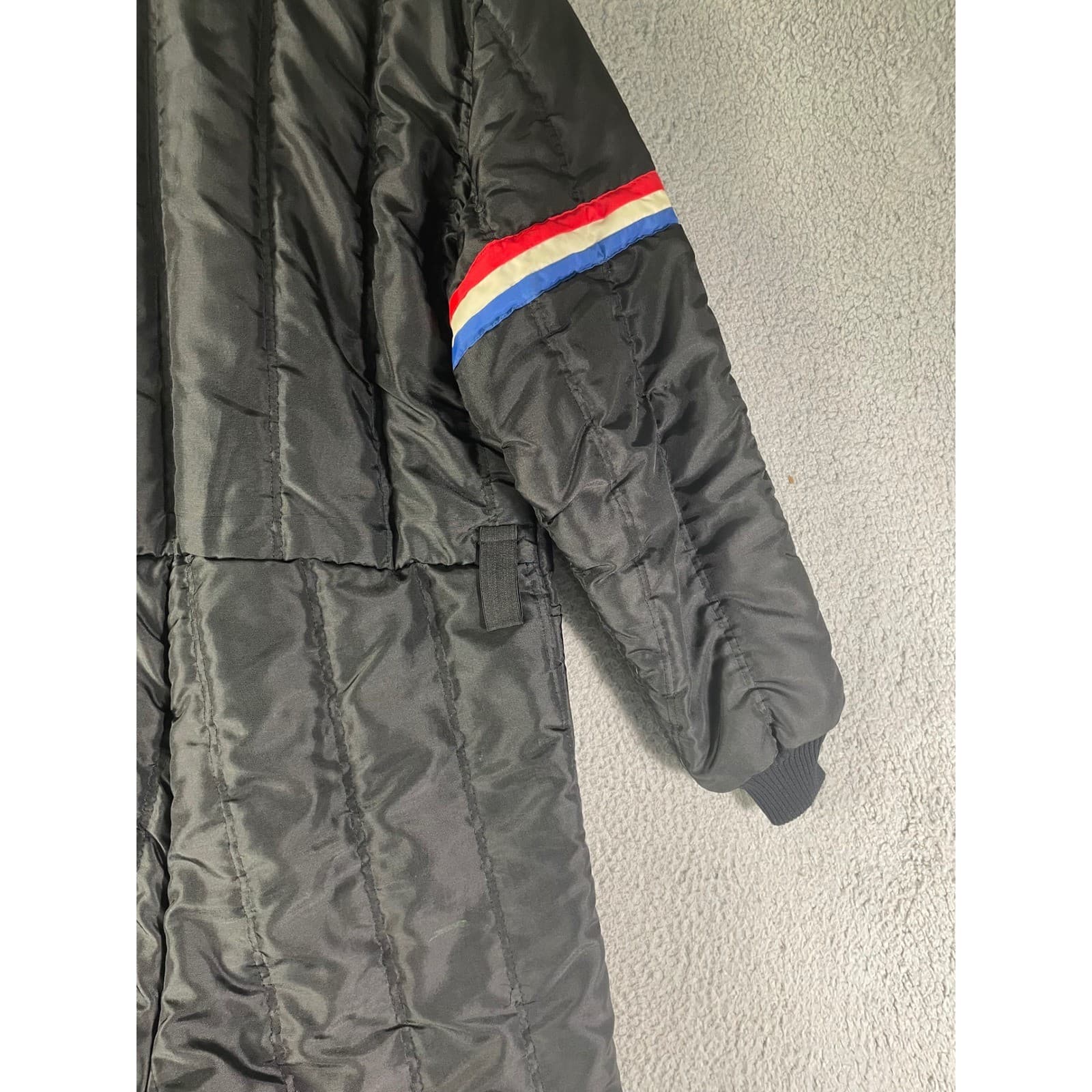 Vintage Insulated Snow Suit Mens L Black Quilted Coveralls Workwear Patches - Thumbnail 18
